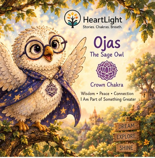 Ojas the Owl, the Sage — Crown Chakra: Wisdom, Peace, Connection