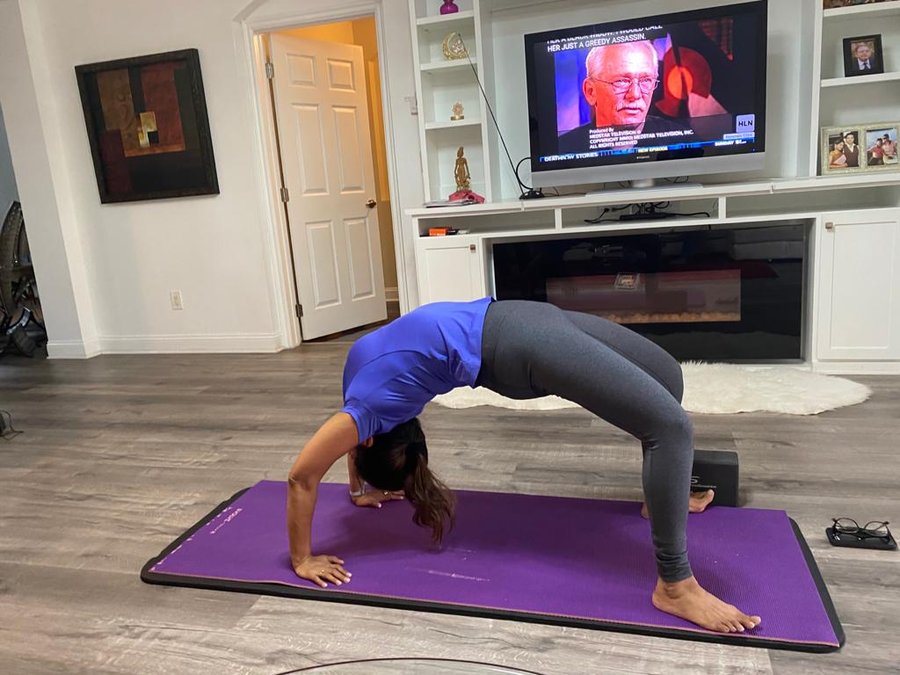 Vandana Balasaria teaching a yoga pose